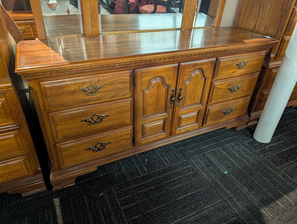 Oak Dresser With Mirror