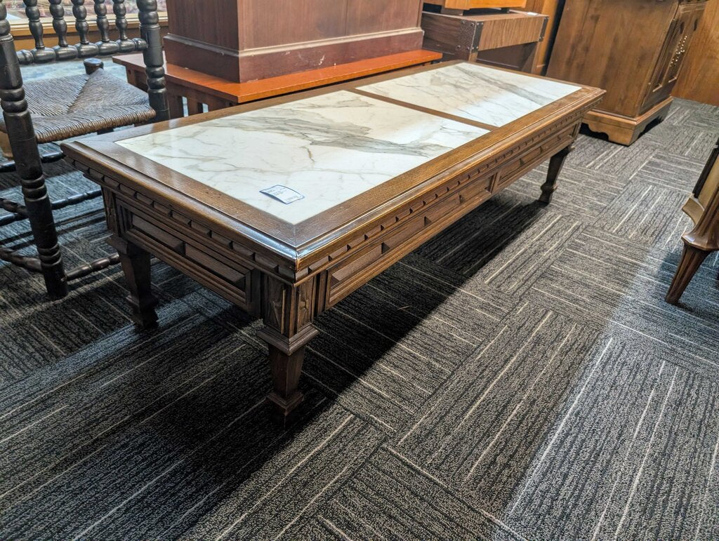 Vintage Marble Top Coffee Table