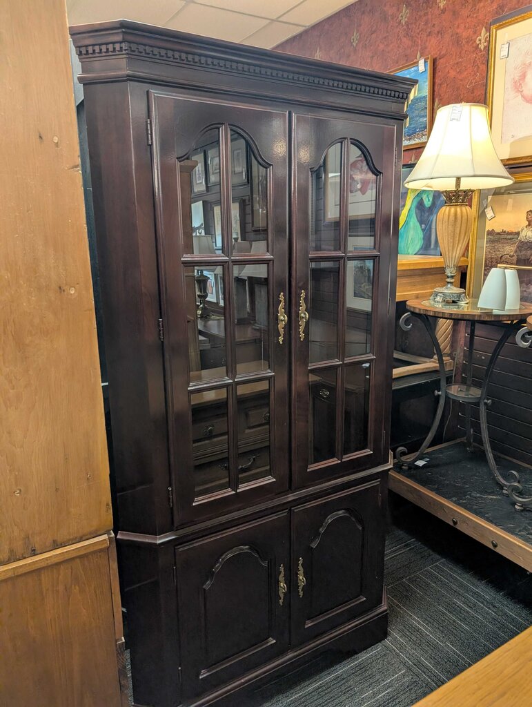 Cherry Lighted Display Cabinet