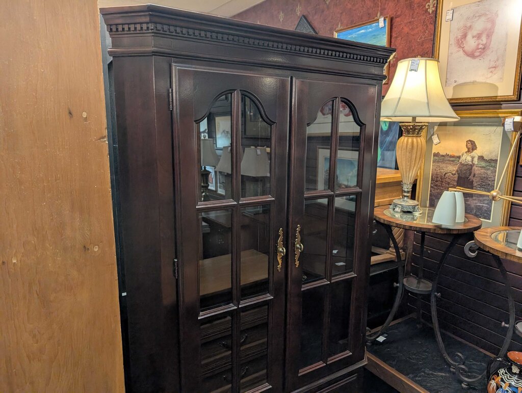Cherry Lighted Display Cabinet