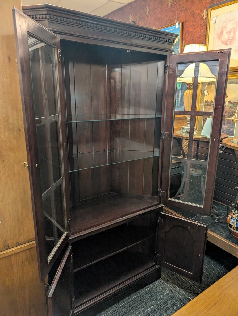 Cherry Lighted Display Cabinet