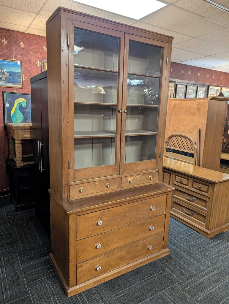 Antique Primitive Two Door Cupboard