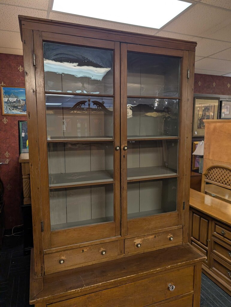 Antique Primitive Two Door Cupboard