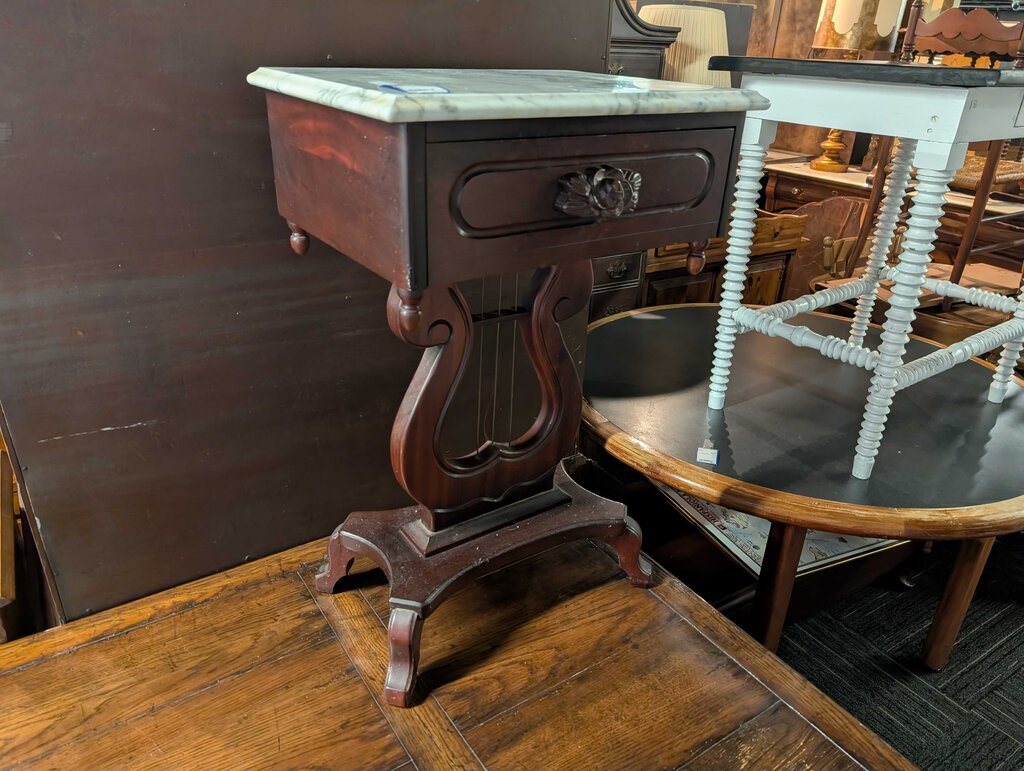 Marble Top One Drawer Stand