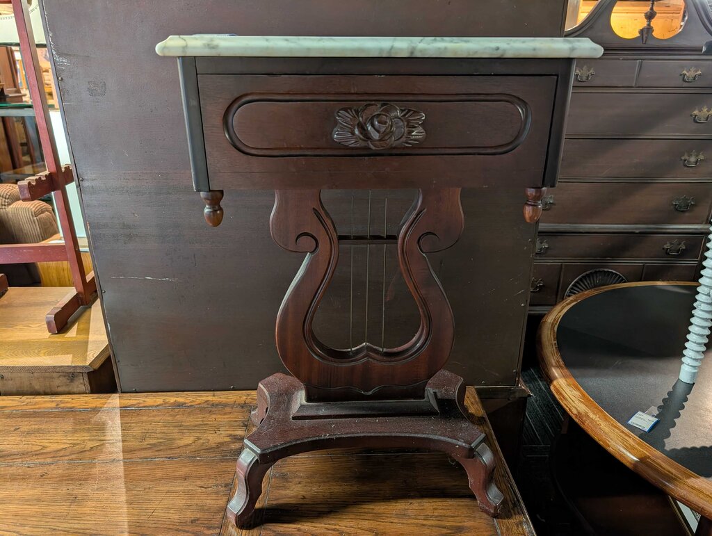 Marble Top One Drawer Stand