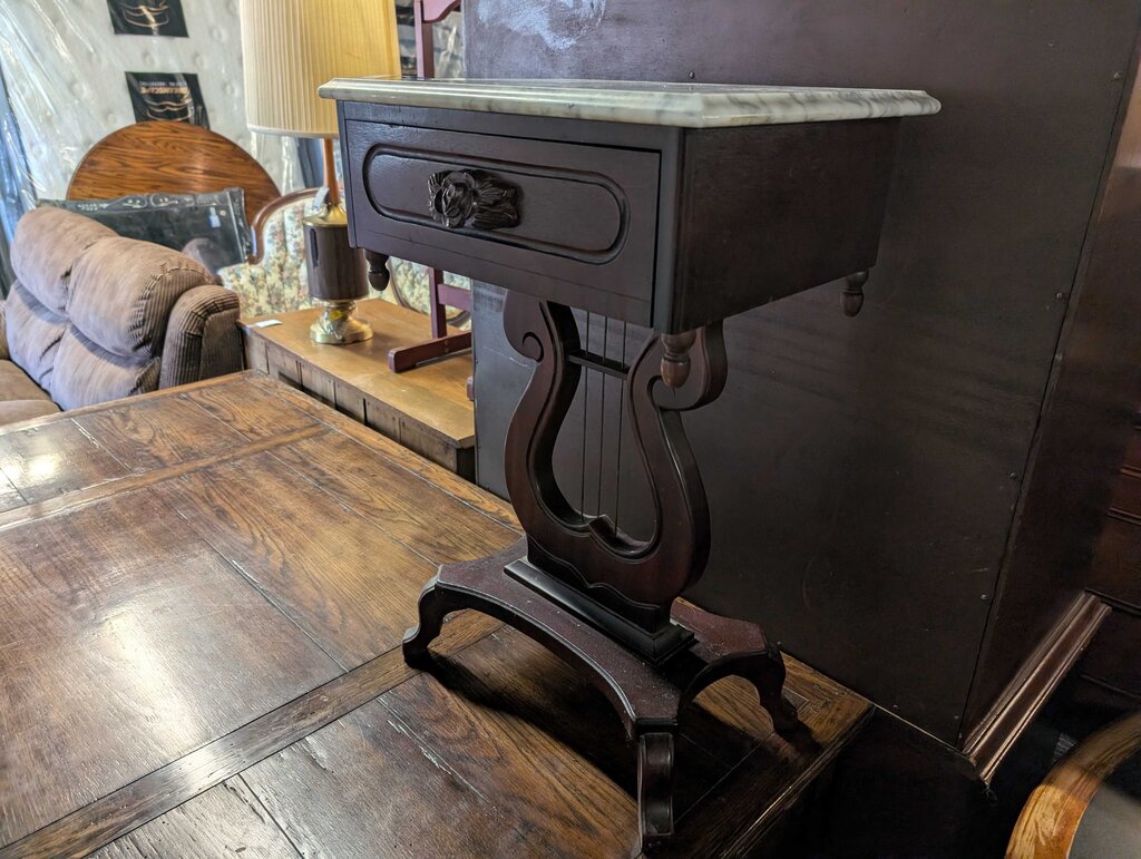 Marble Top One Drawer Stand