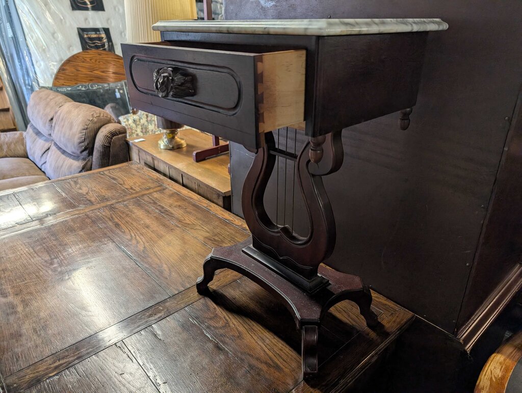 Marble Top One Drawer Stand