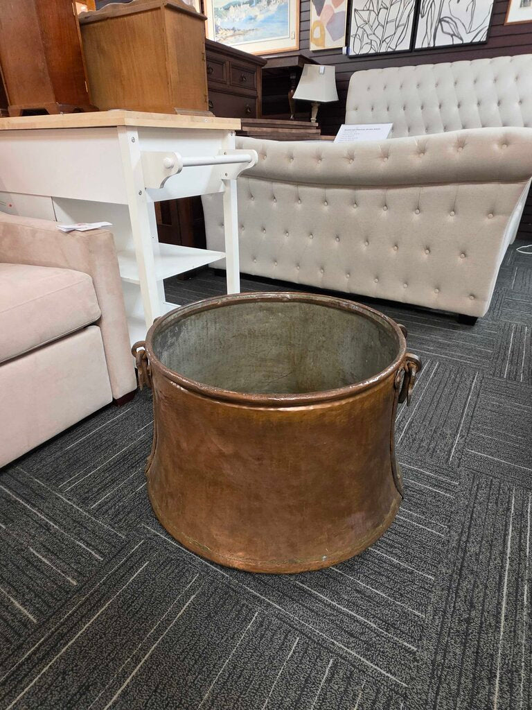 Outstanding LOutsanding Large Georgian Hand Hammered Cauldron w/ Hand-forged Wrought Iron Mounts Circa 1800
