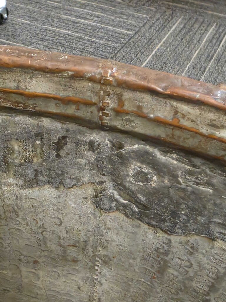 Outstanding LOutsanding Large Georgian Hand Hammered Cauldron w/ Hand-forged Wrought Iron Mounts Circa 1800