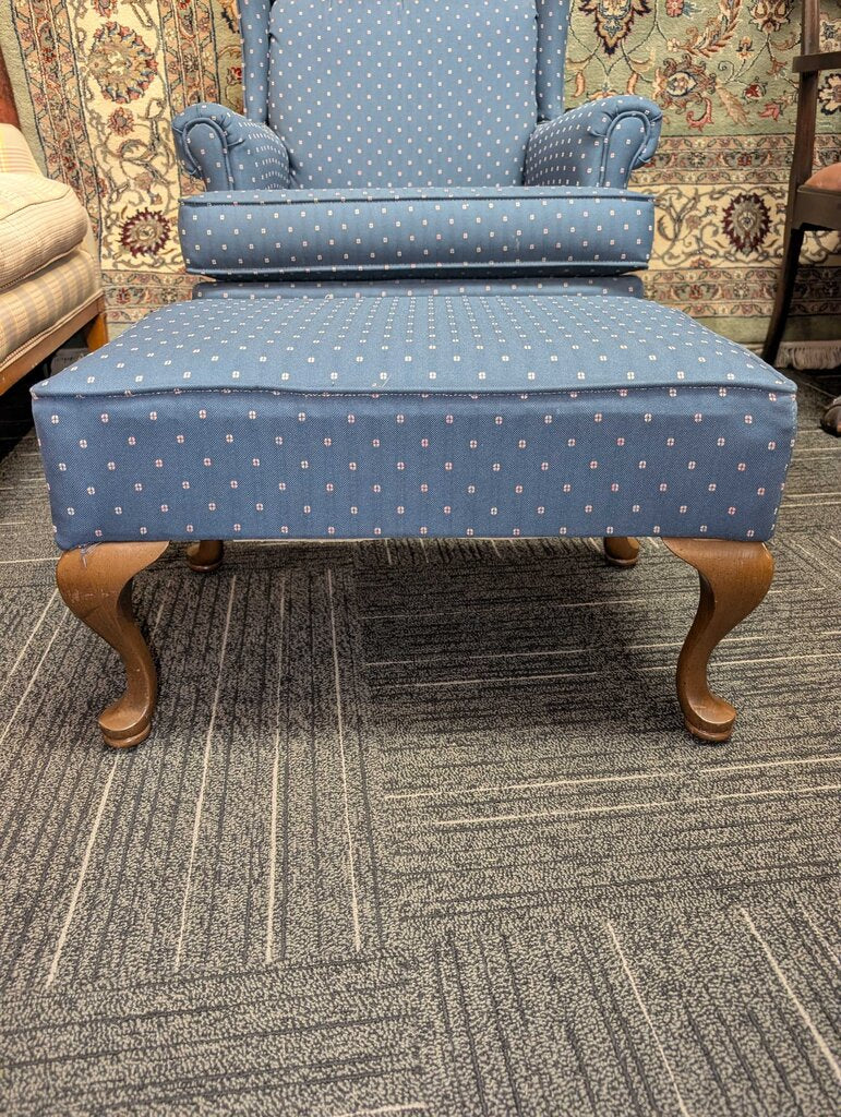 Formal Wingback Chair With Ottoman