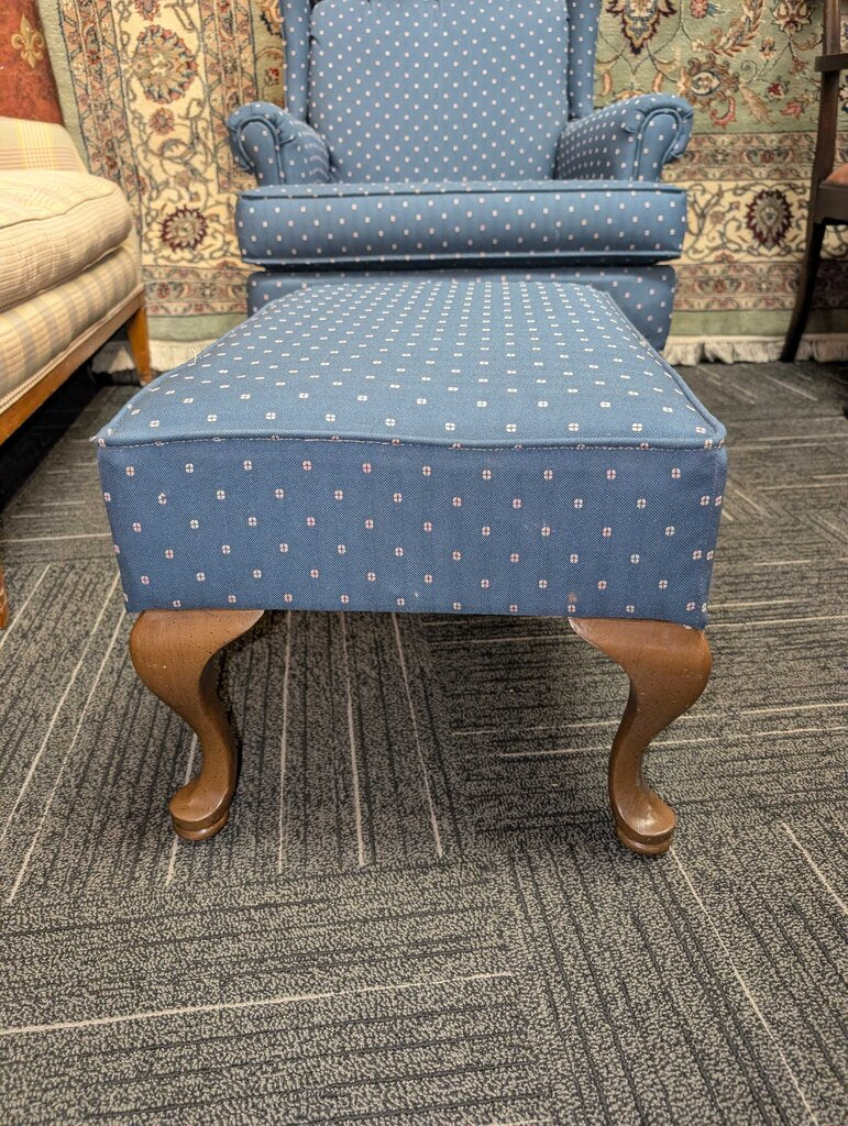 Formal Wingback Chair With Ottoman