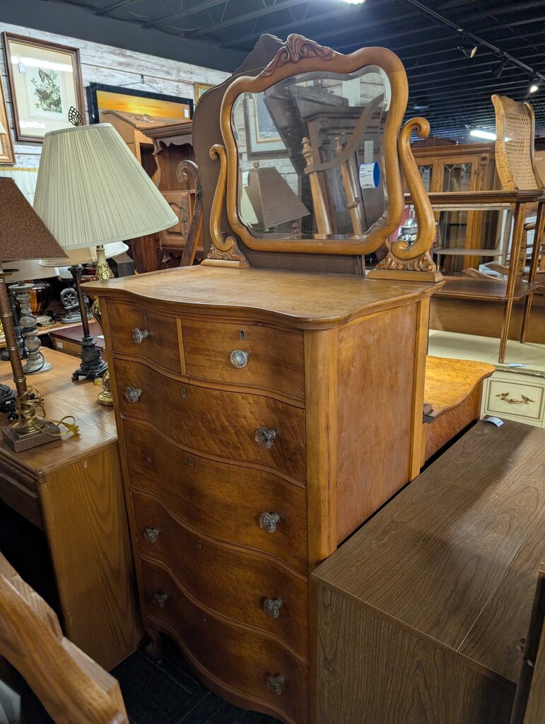 Birdseye Maple Chest With Mirror