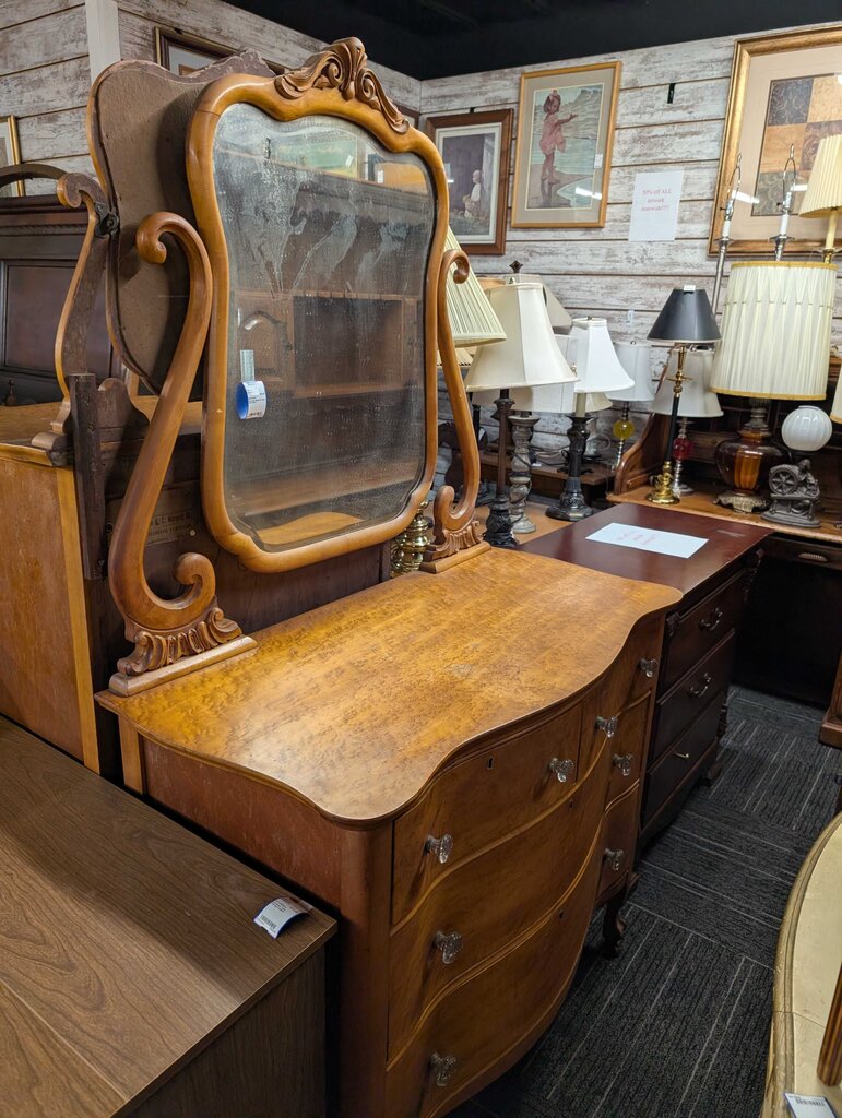 Birdseye Maple Dresser With Mirror