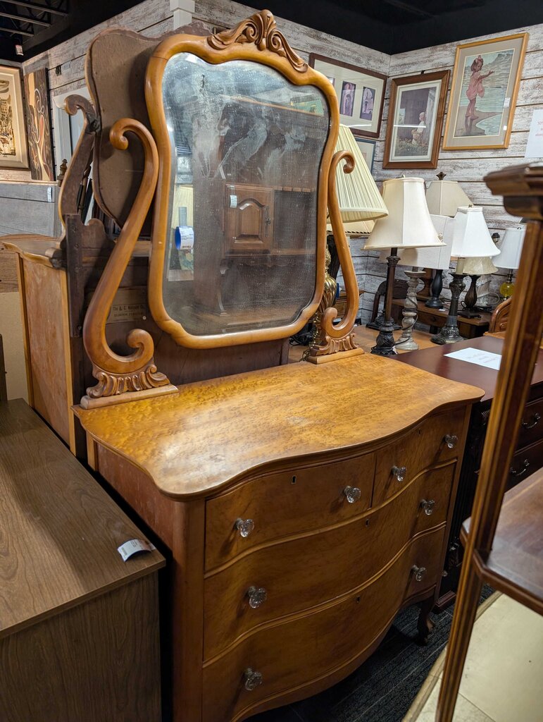 Birdseye Maple Dresser With Mirror