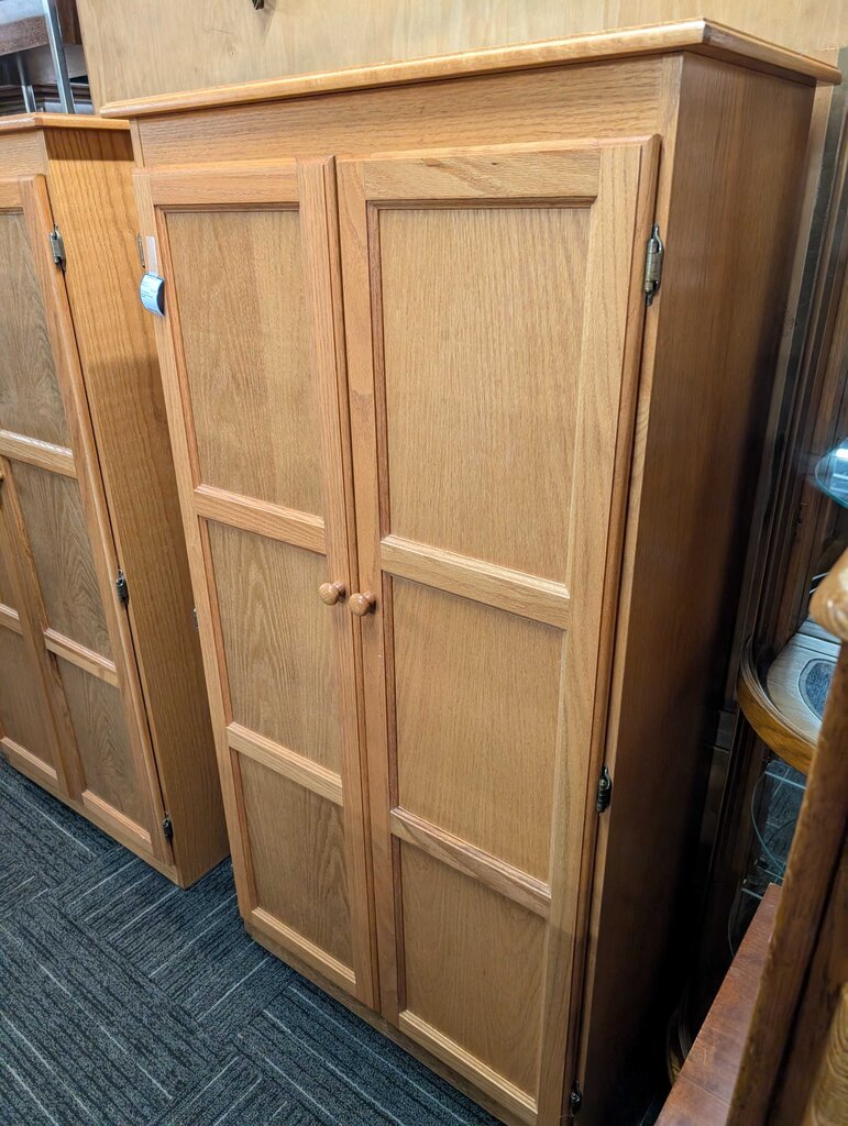 Oak Finish Storage Cabinet