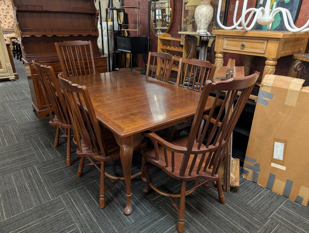 Ethan Allen Cherry Table With Six Chairs