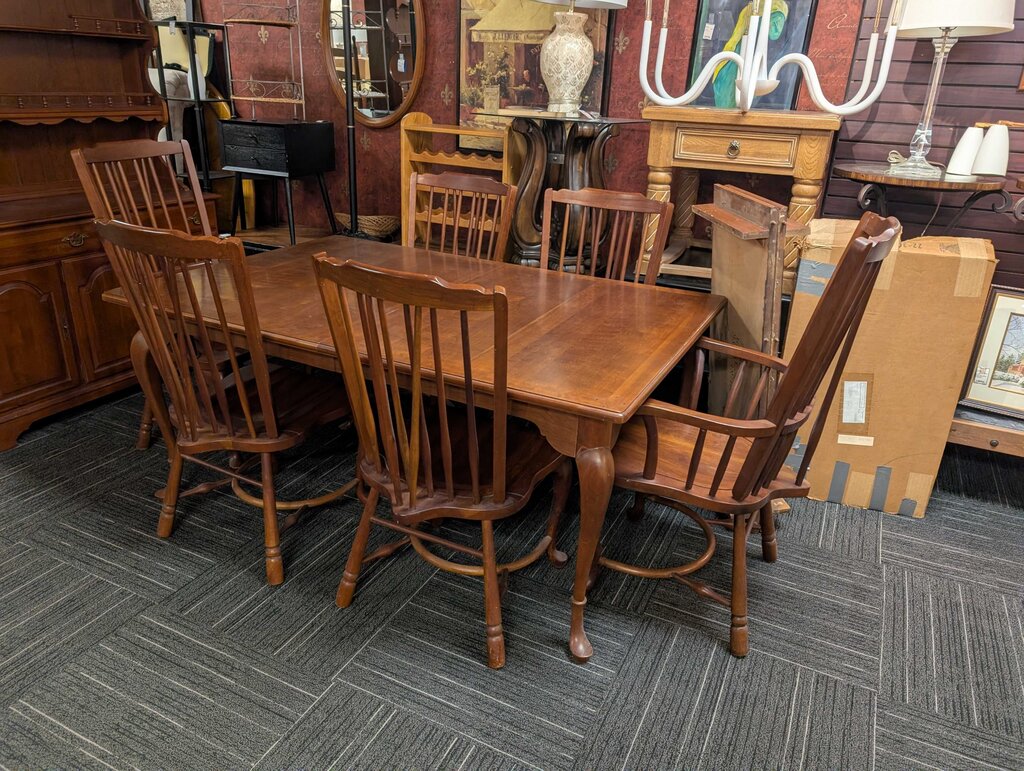 Ethan Allen Cherry Table With Six Chairs