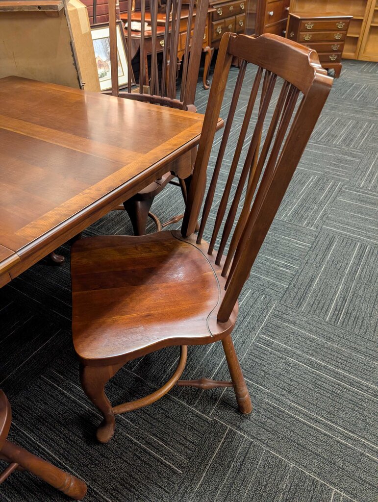 Ethan Allen Cherry Table With Six Chairs