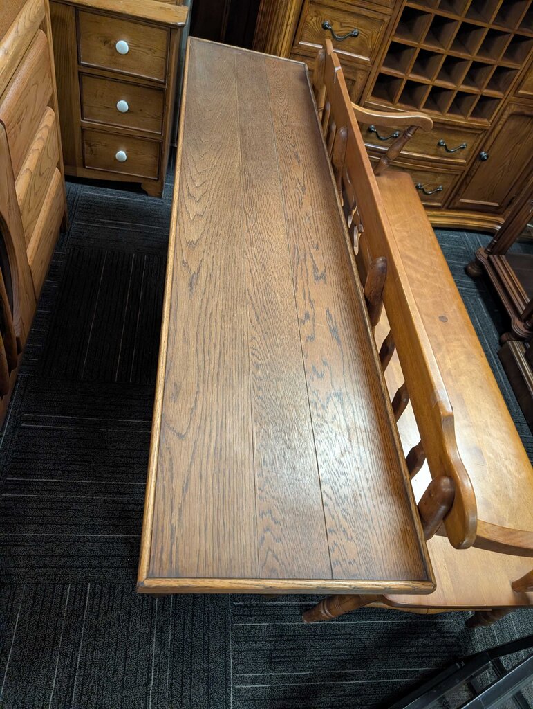 Vintage Oak Finish Console Table