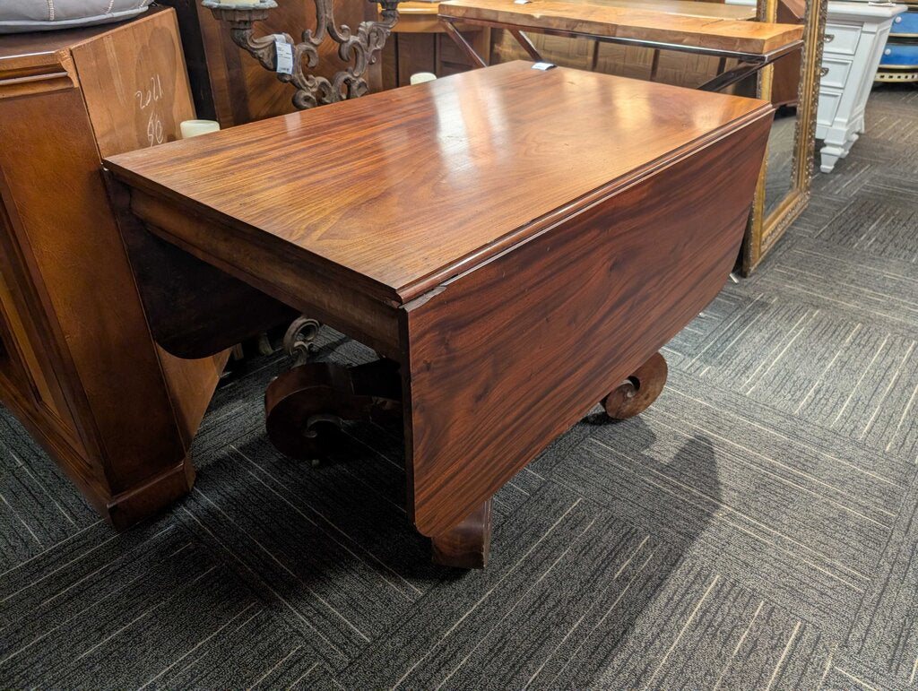 American Victorian Mahogany Drop-leaf Table Circa 1860