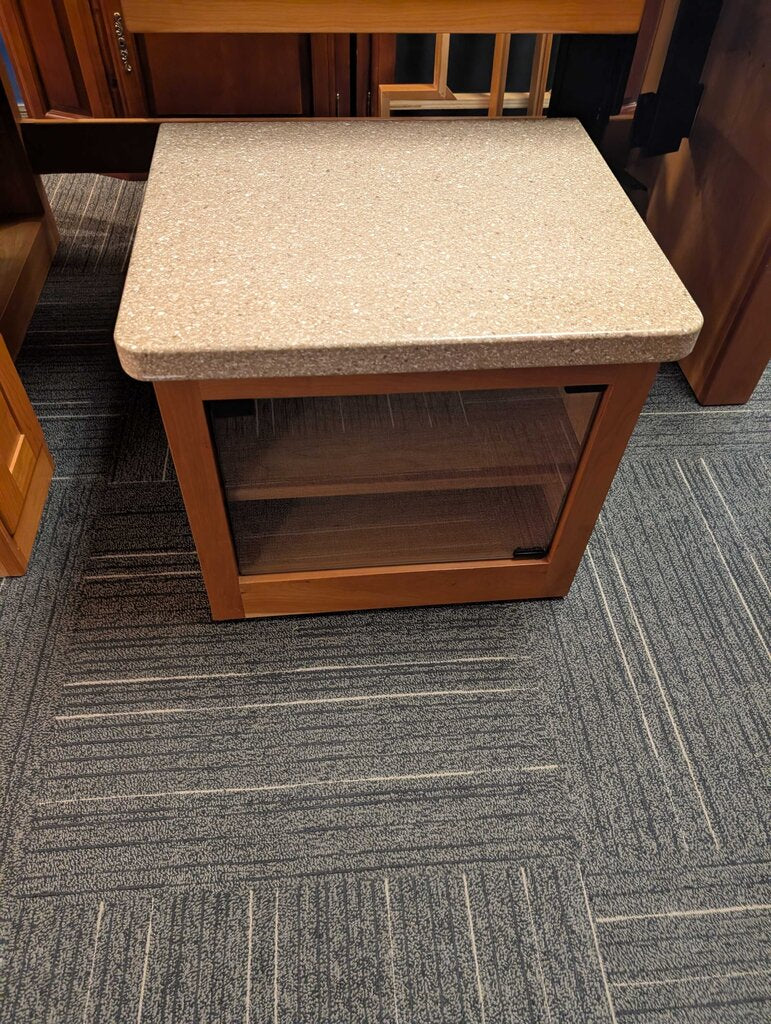 Cabinetmake-Crafted Solid Cherry Executive Desk w/ Corian Top & Storage Cabinet