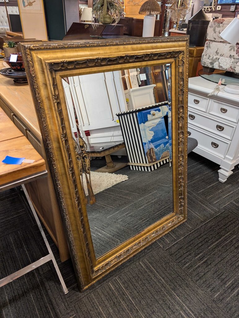 Contemporary Beveled Mirror w/ Ornate Frame