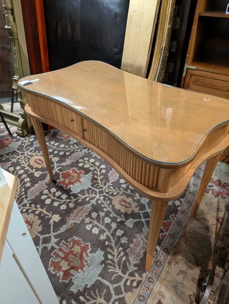 Vintage Glass Top Desk