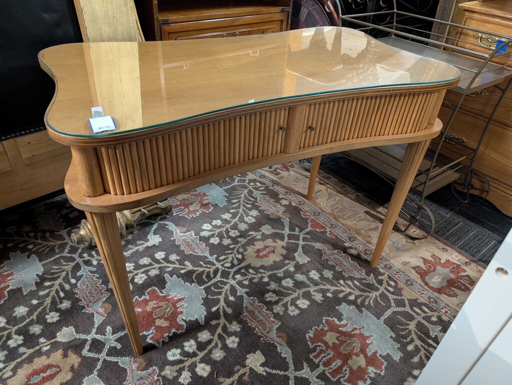 Vintage Glass Top Desk