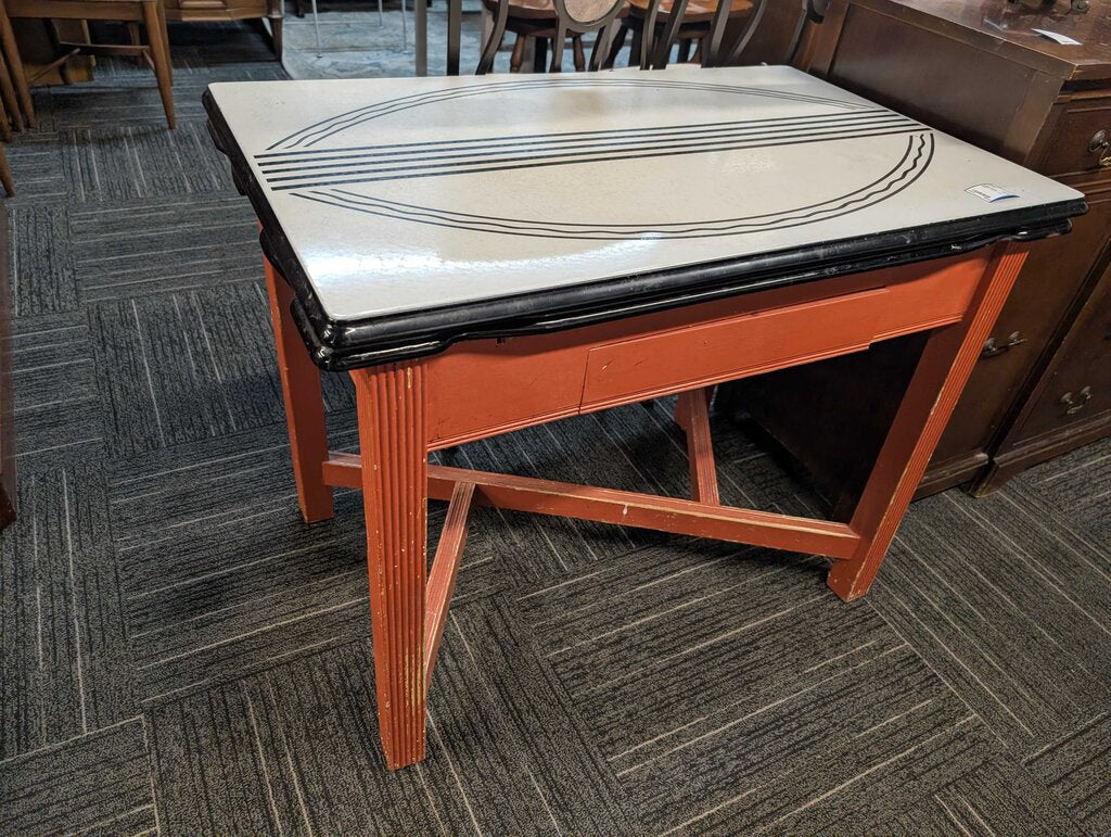 Vintage Enamel Top Table