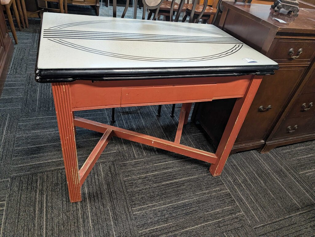 Vintage Enamel Top Table