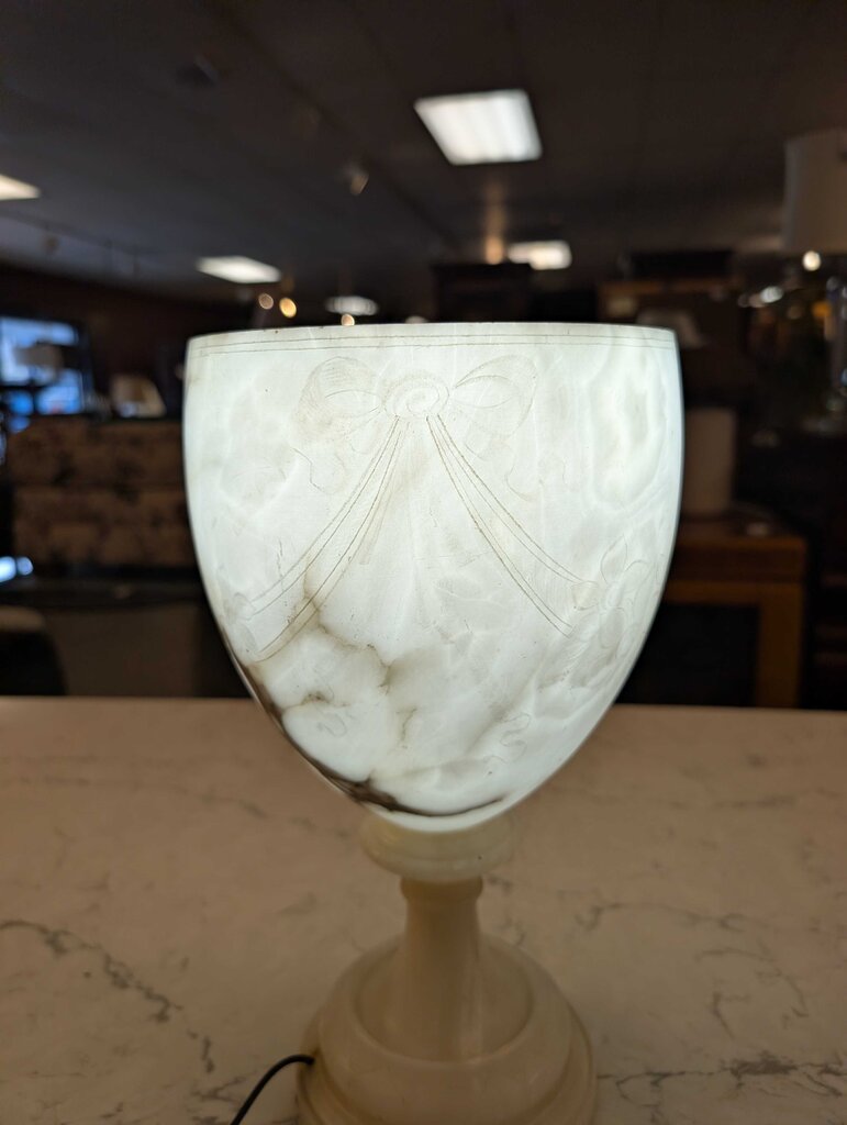 Carved Alabaster Lamp