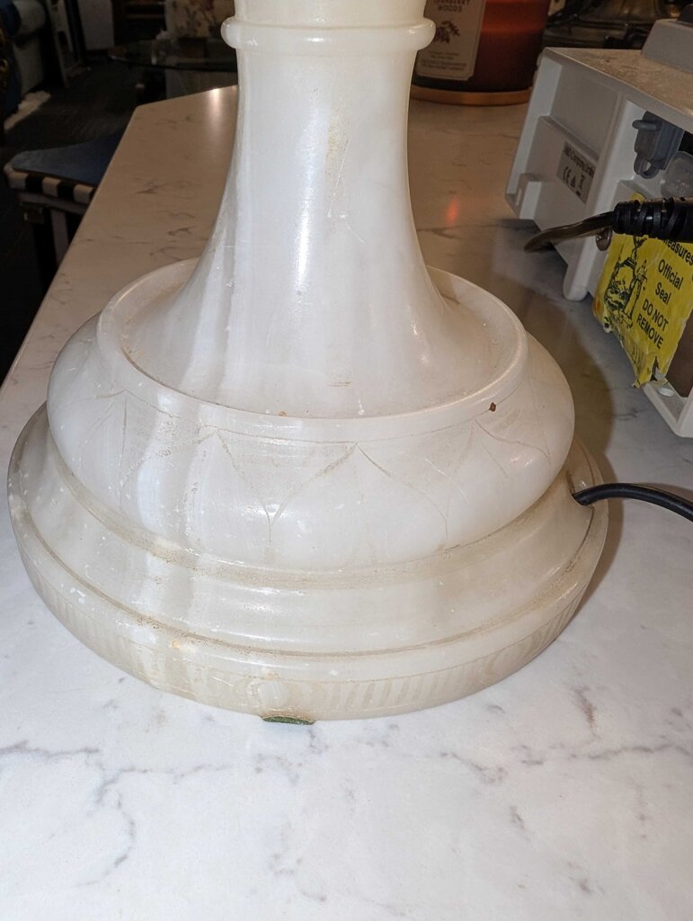 Carved Alabaster Lamp