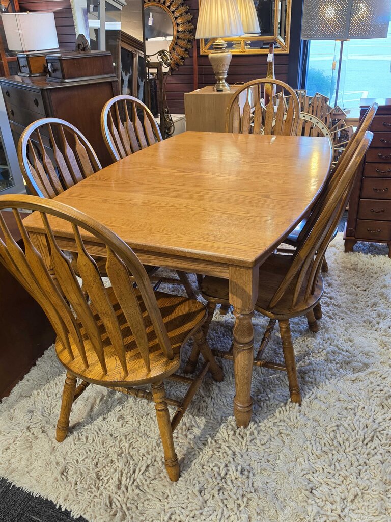 Oak Table With Six Chairs