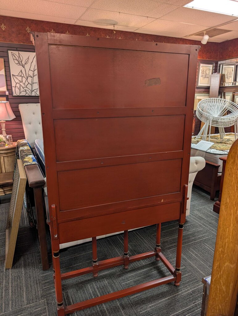 Colonial Revival Painted Drop-leaf Serving Table / Pennsylvania Dutch Hutch