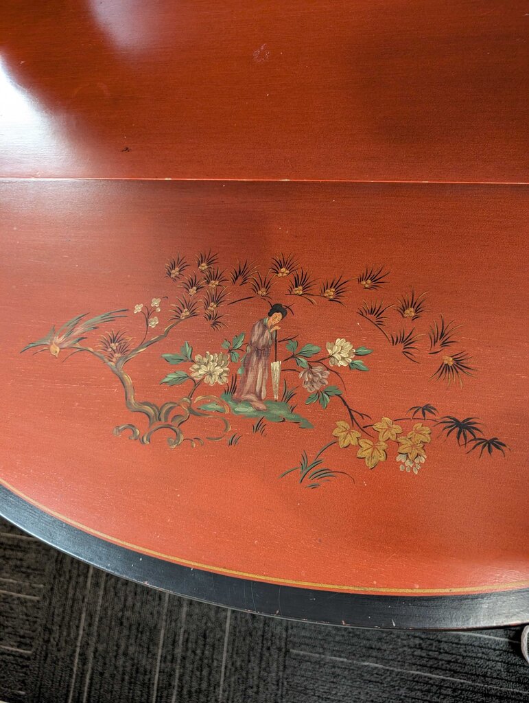 Colonial Revival Painted Drop-leaf Serving Table / Pennsylvania Dutch Hutch