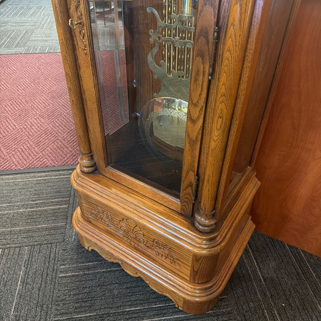 Large Oak Grandfather Clock by Howard Miller