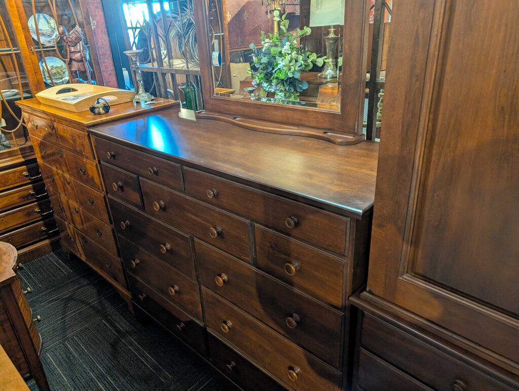 Cherry Dresser With Mirror