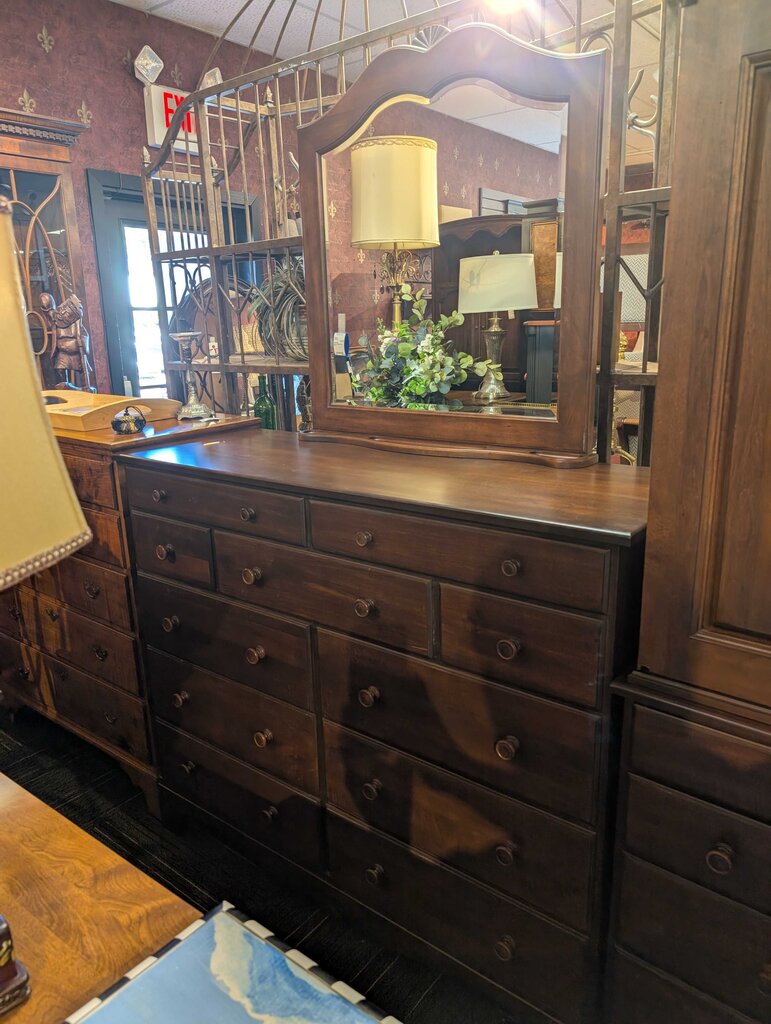 Cherry Dresser With Mirror