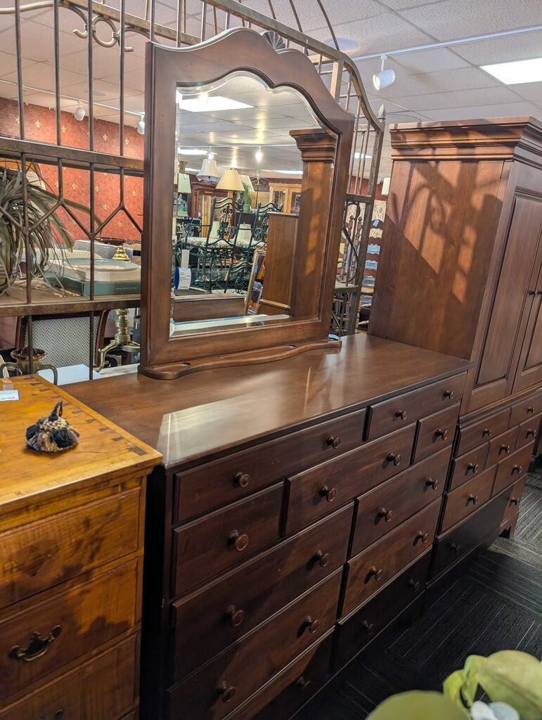 Cherry Dresser With Mirror