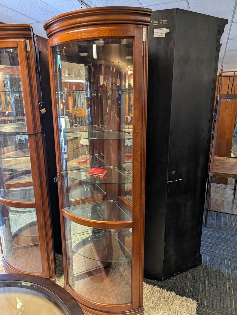 Curved Glass Front Curio Cabinet by Superior California