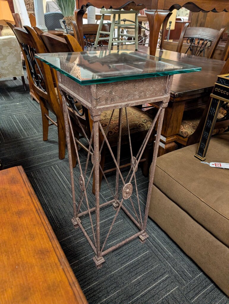 Glass Top Plant Stand