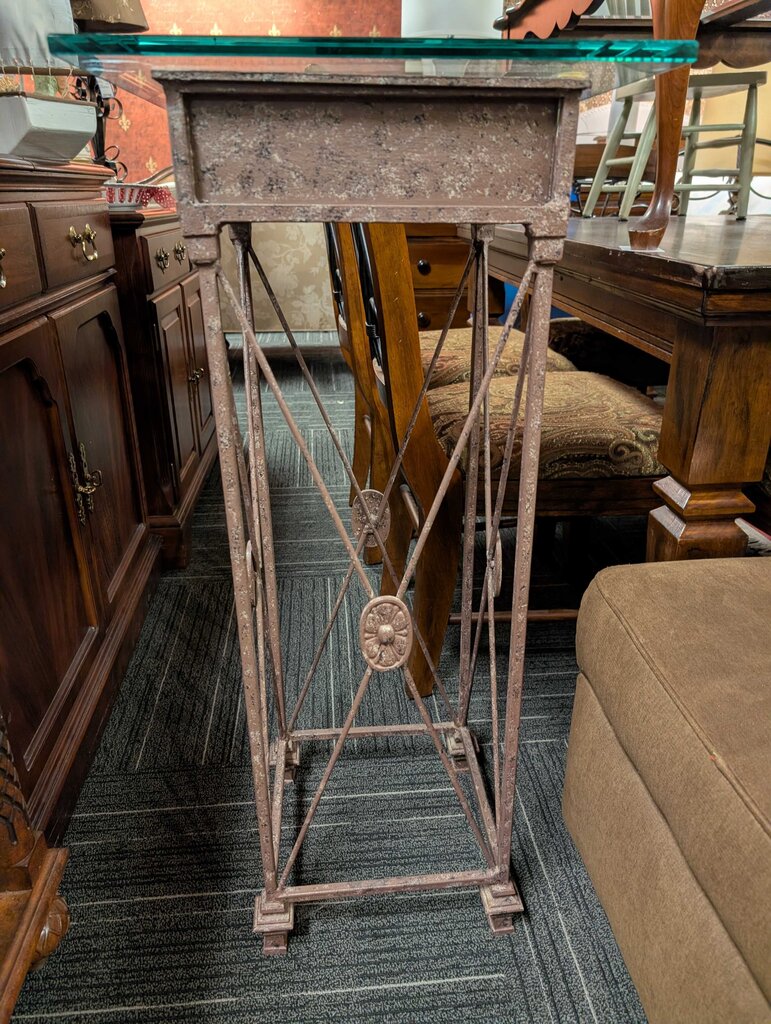 Glass Top Plant Stand