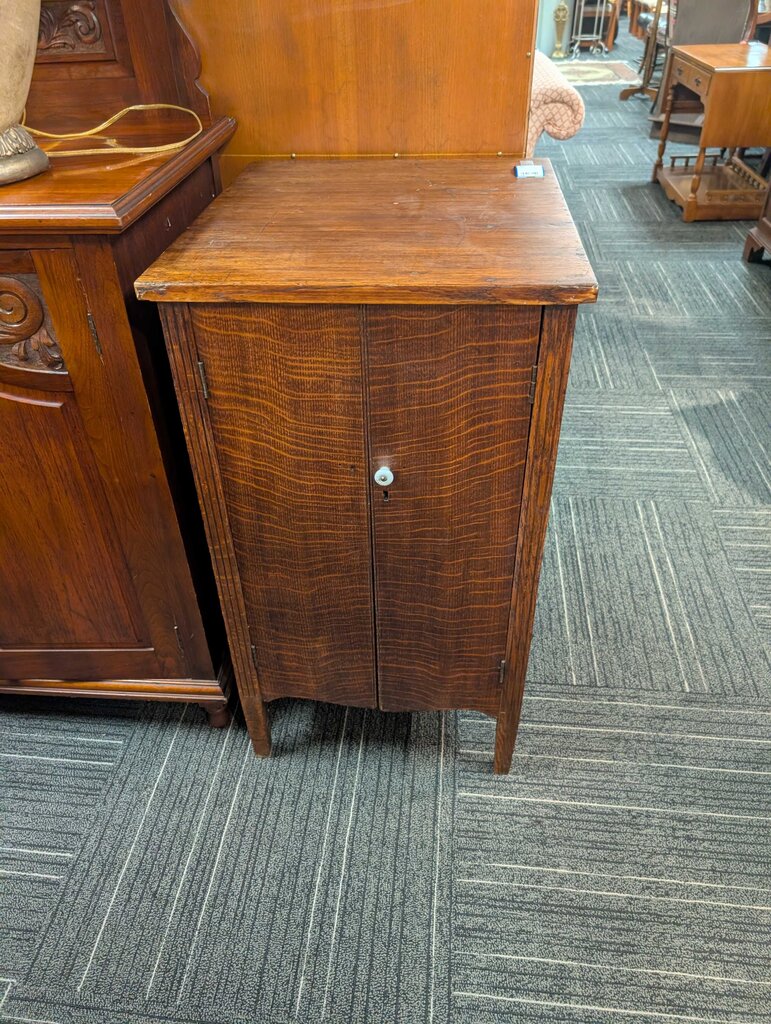 Antique Oak Record Cabinet
