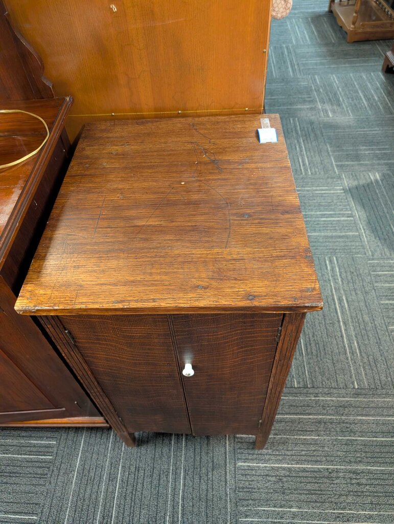 Antique Oak Record Cabinet