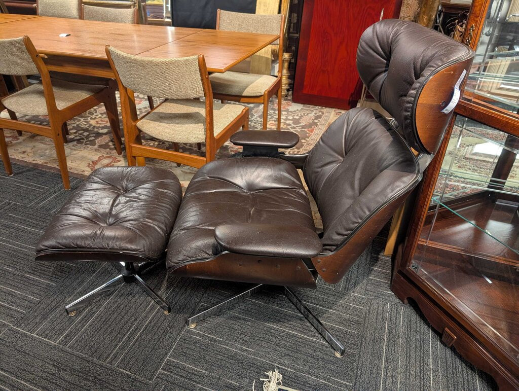 Vintage Lounge Chair With Ottoman