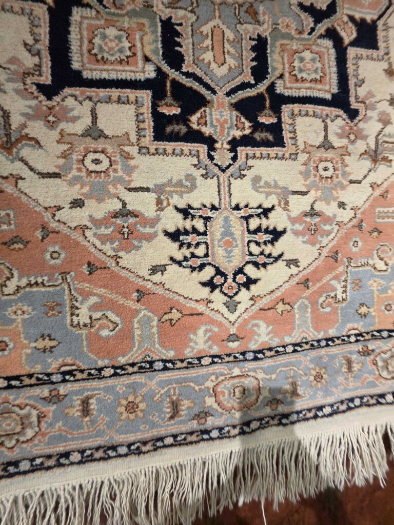 Hand Woven Wool Persian Heriz Style, Nomad-lor Carpet Made in Romania 7' by 5'1"