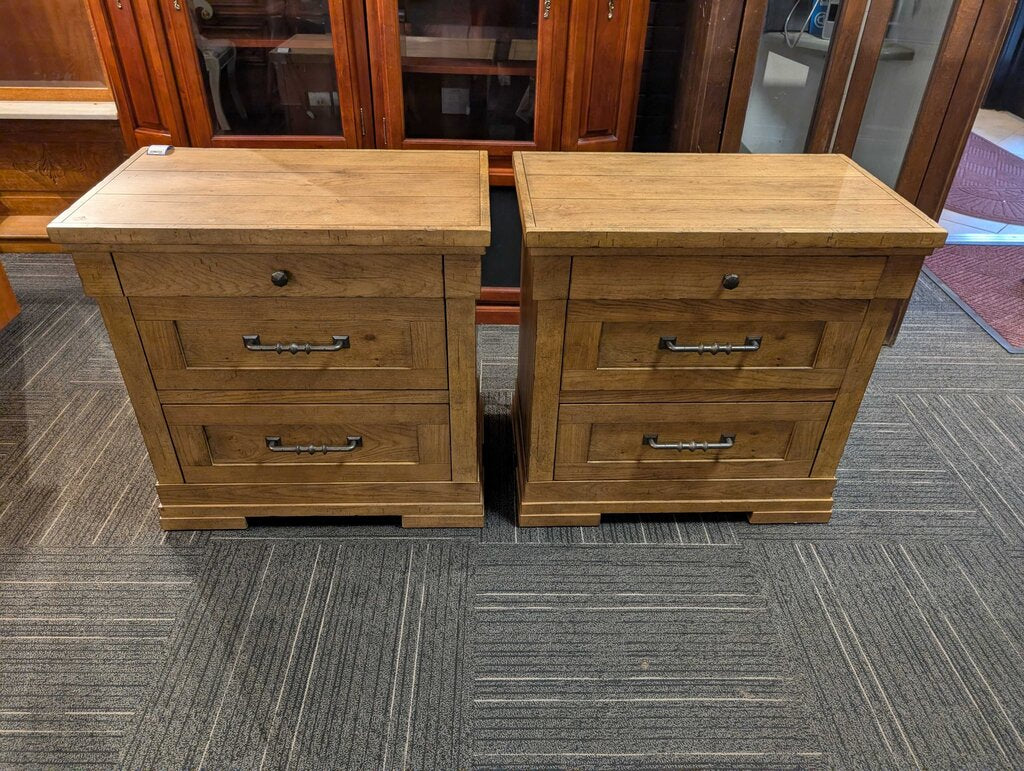 Pair of Nightstands by Klaussner "Coming Home Collection" Wheat Finish