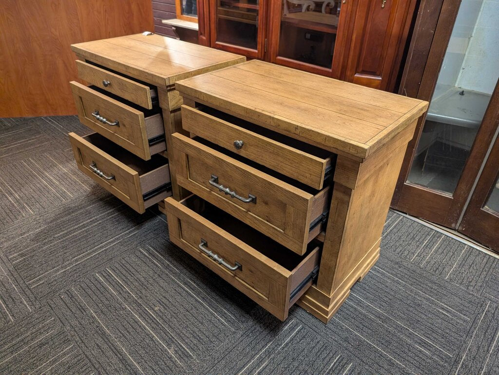 Pair of Nightstands by Klaussner "Coming Home Collection" Wheat Finish