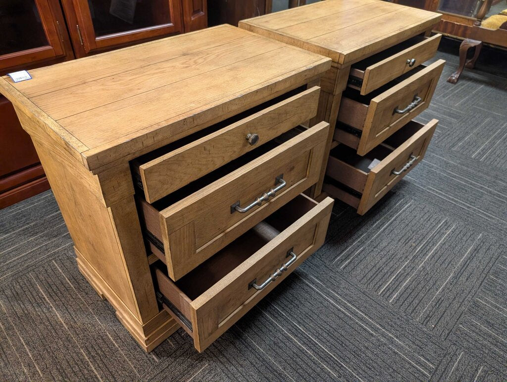Pair of Nightstands by Klaussner "Coming Home Collection" Wheat Finish