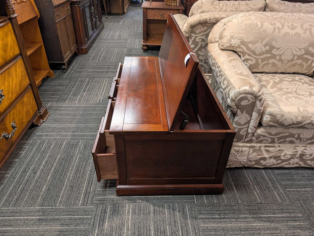 Contemporary Cherry Storage Coffee Table